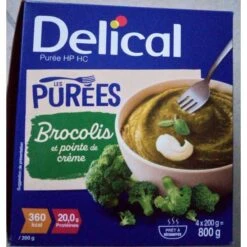 Délical Purées De Brocolis Et Pointe De Crème 4x200 Grammes