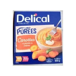 Délical Purées De Carottes Et Pointe De Crème 4x200 Grammes